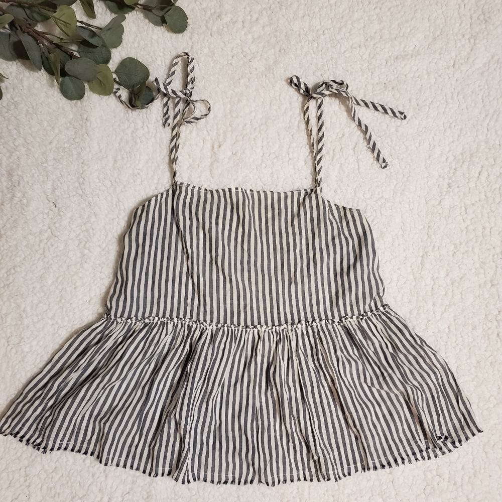 Nation LTD Tie Strap, Raw Hem Stripes Tank